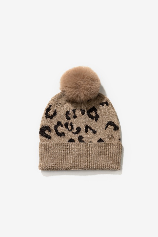 Gorro castanho animal print