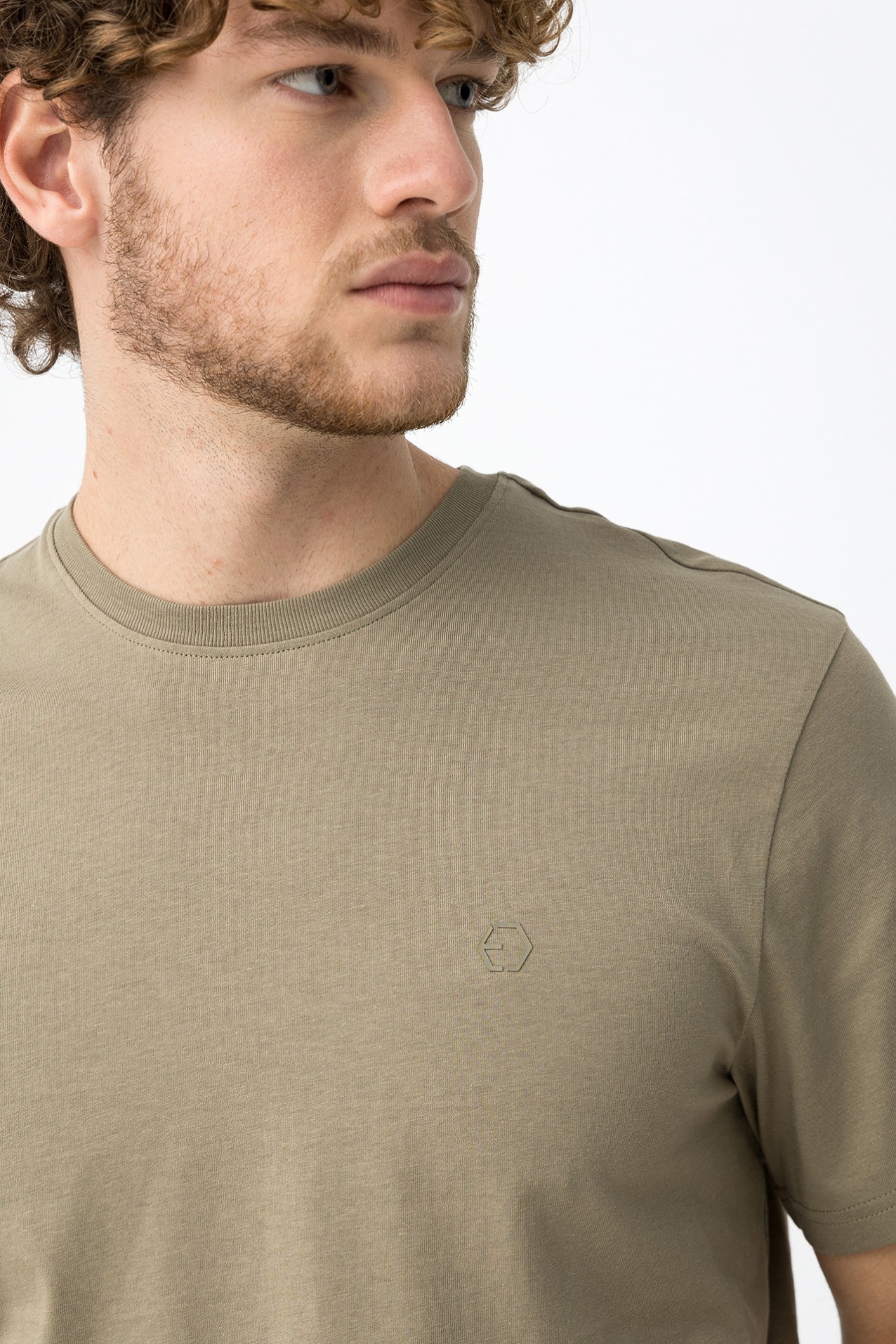 Cotton T-shirt with Embossed Detail