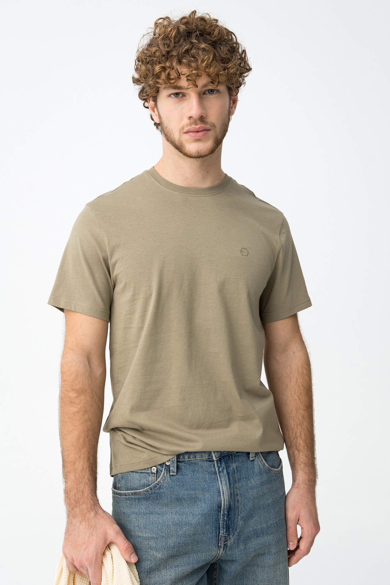 Cotton T-shirt with Embossed Detail