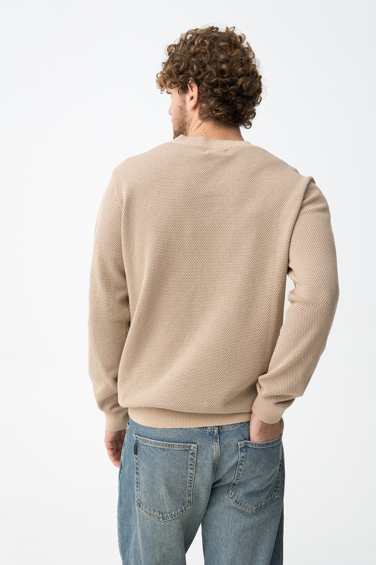 Beige Knit Regular Sweater