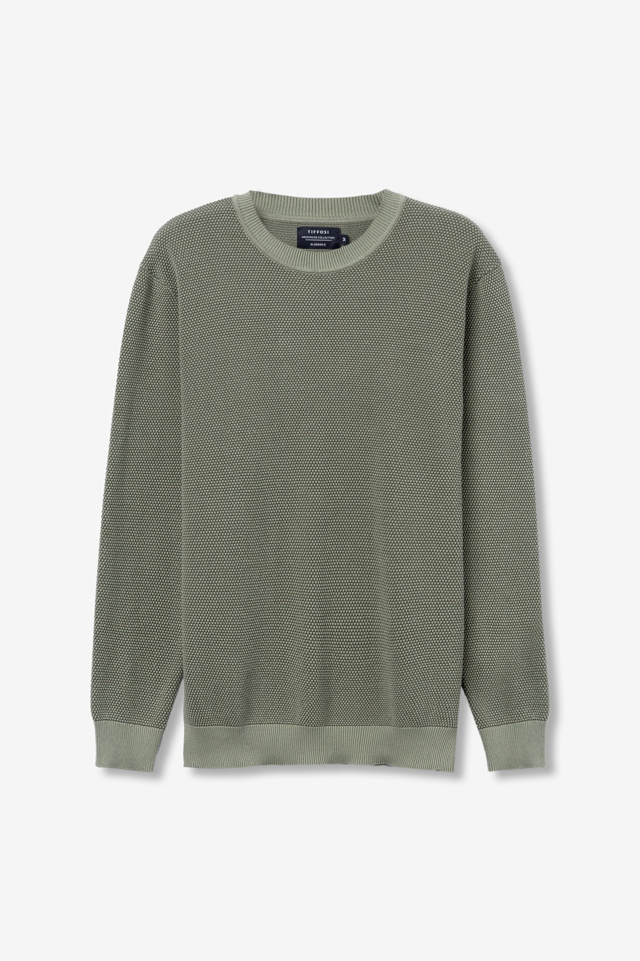 Green Textured Knit Sweater