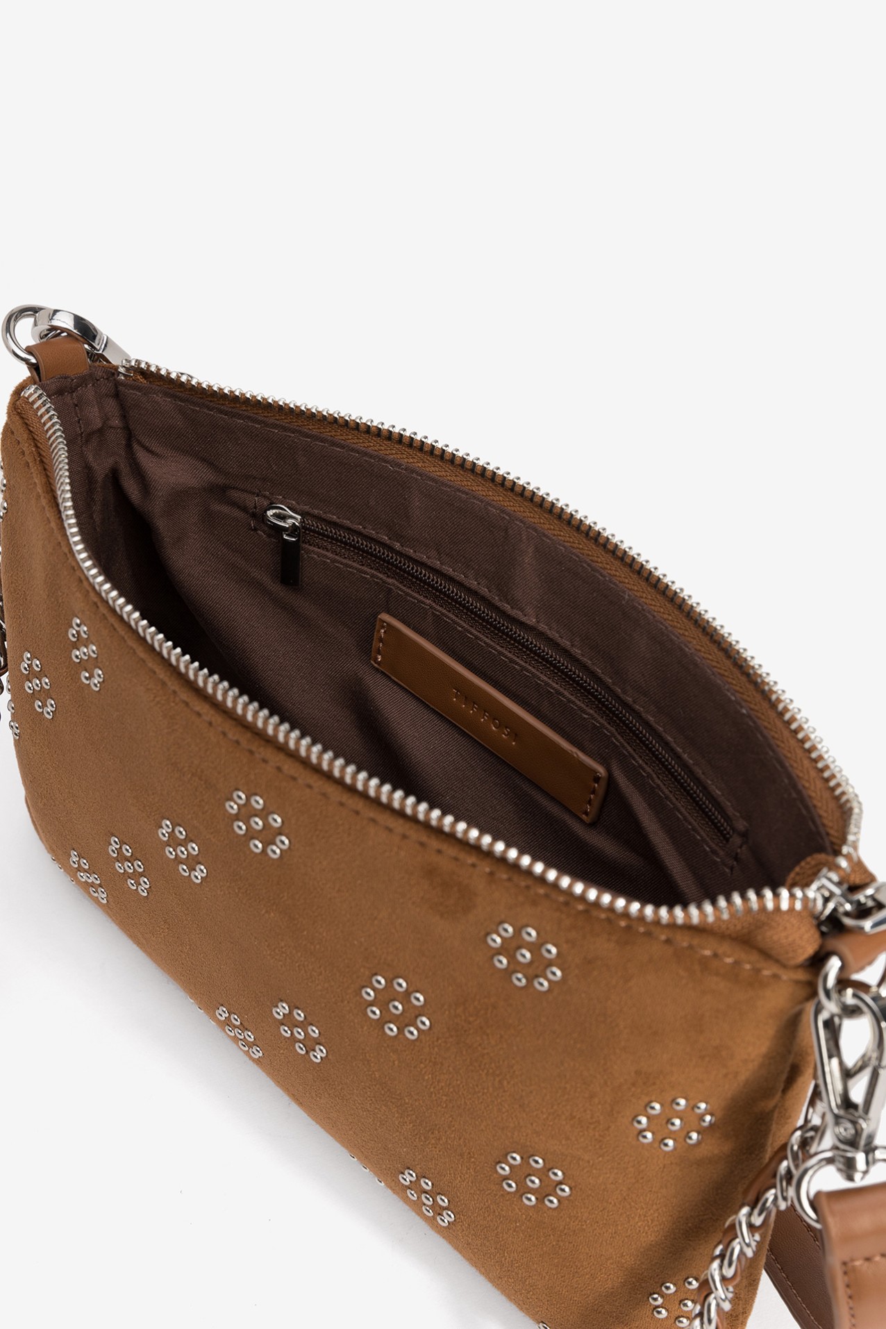Brown Studded Crossbody Bag