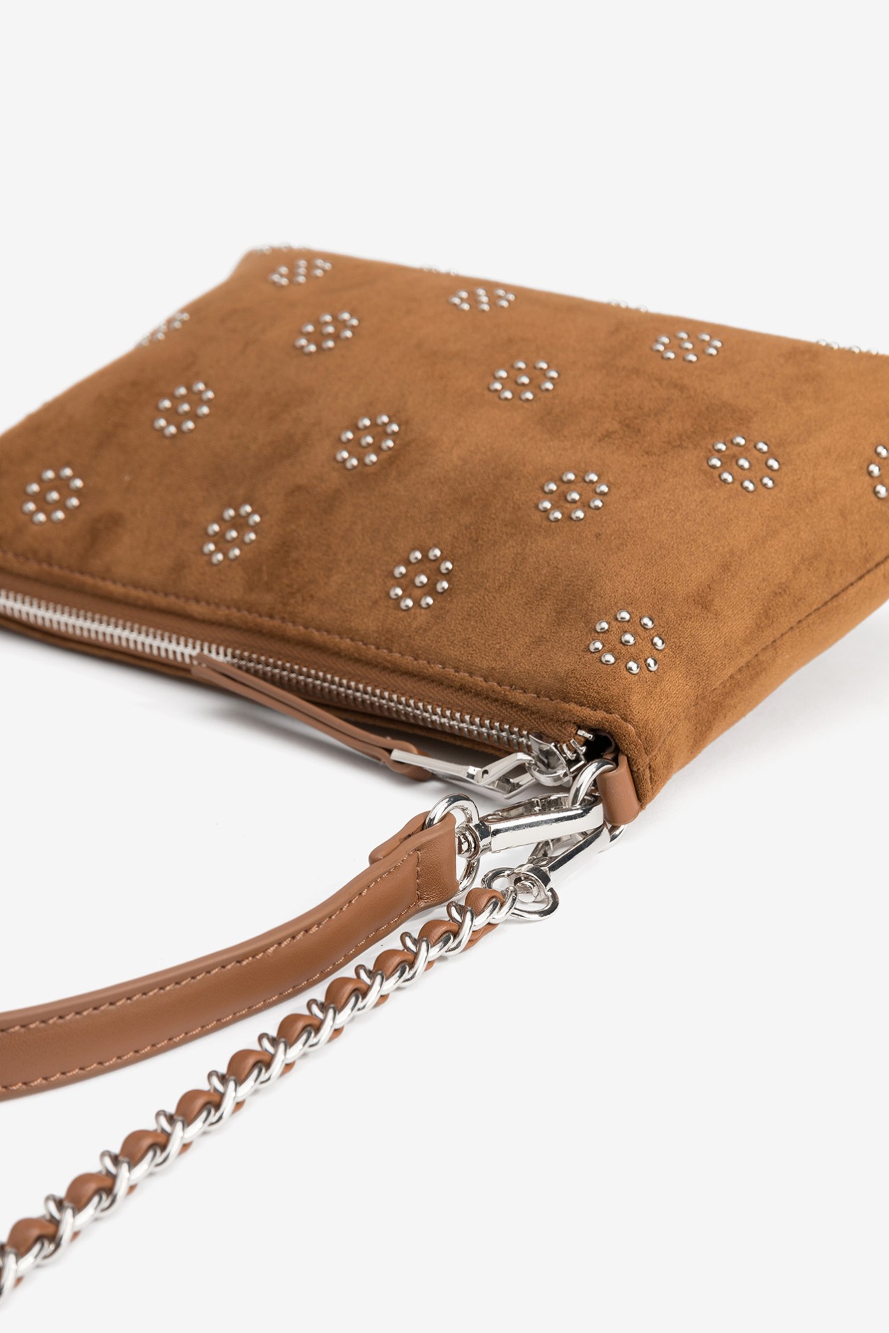 Brown Studded Crossbody Bag