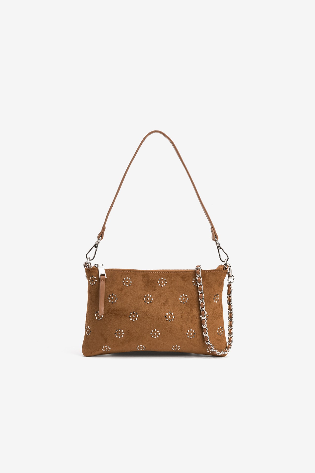 Brown Studded Crossbody Bag