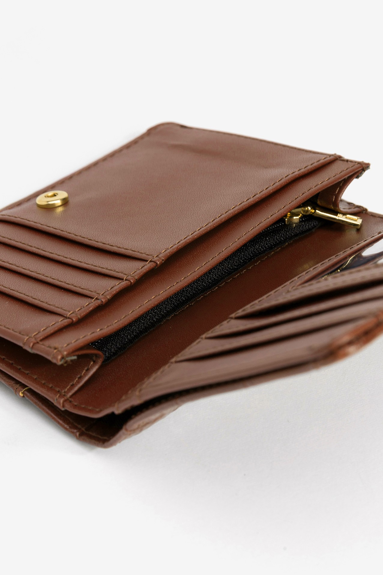 Brown Croc Textured Wallet