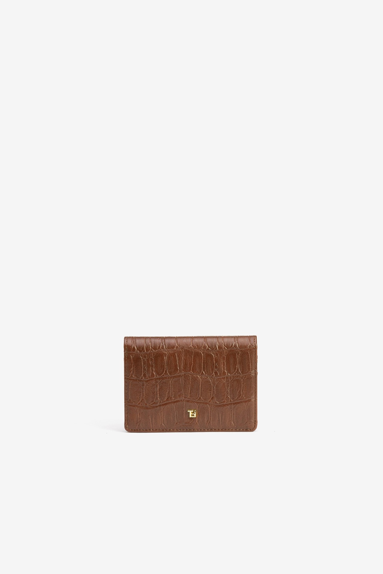 Brown Croc Textured Wallet