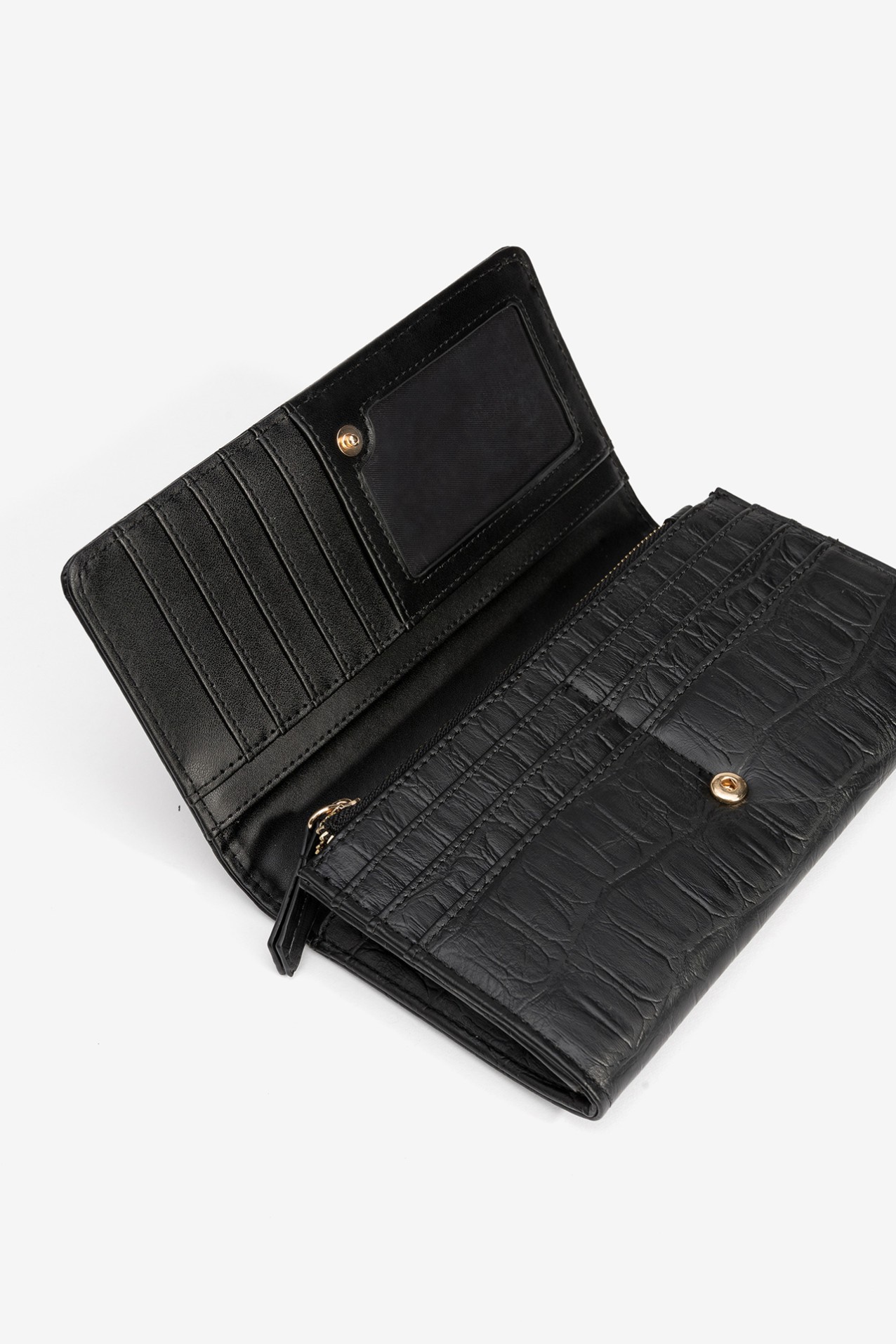 Black Croc-Texture Wallet