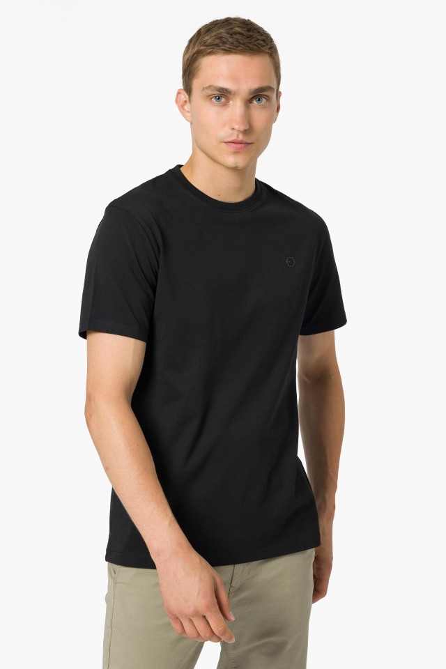 Cotton T-shirt with Embossed Detail