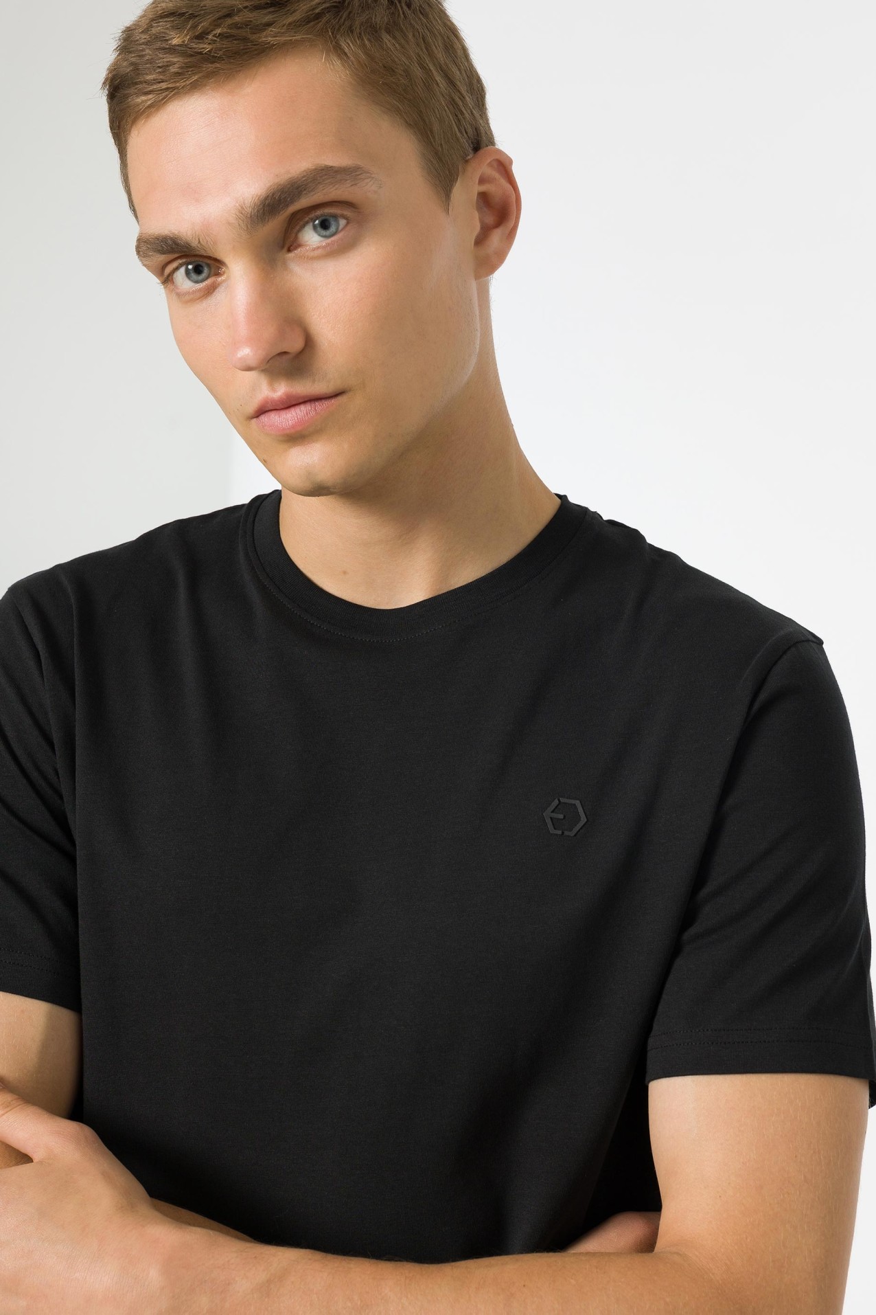Cotton T-shirt with Embossed Detail