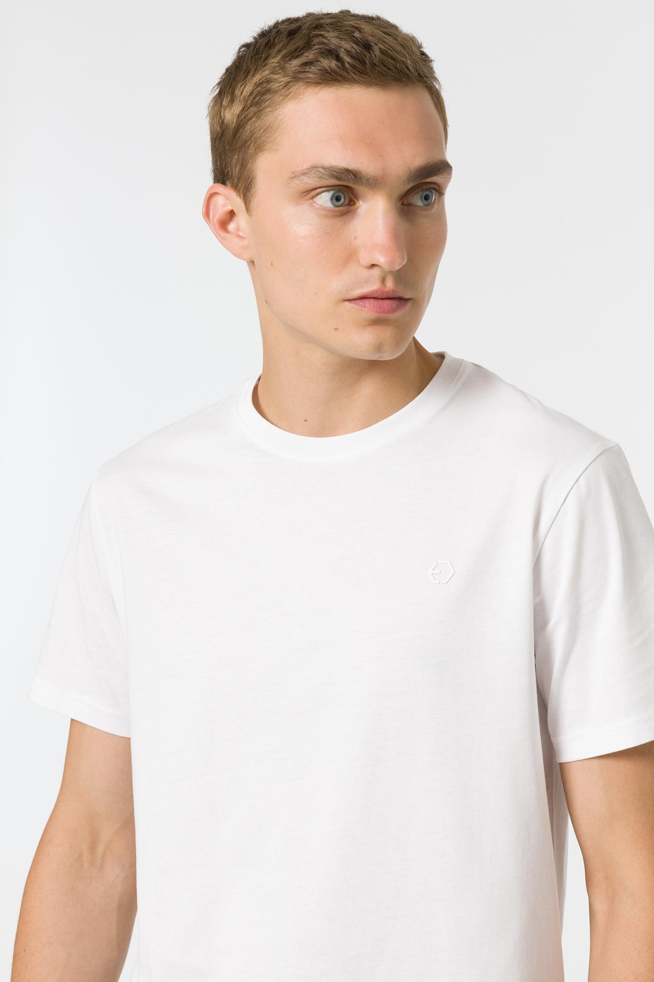 Cotton T-shirt with Embossed Detail