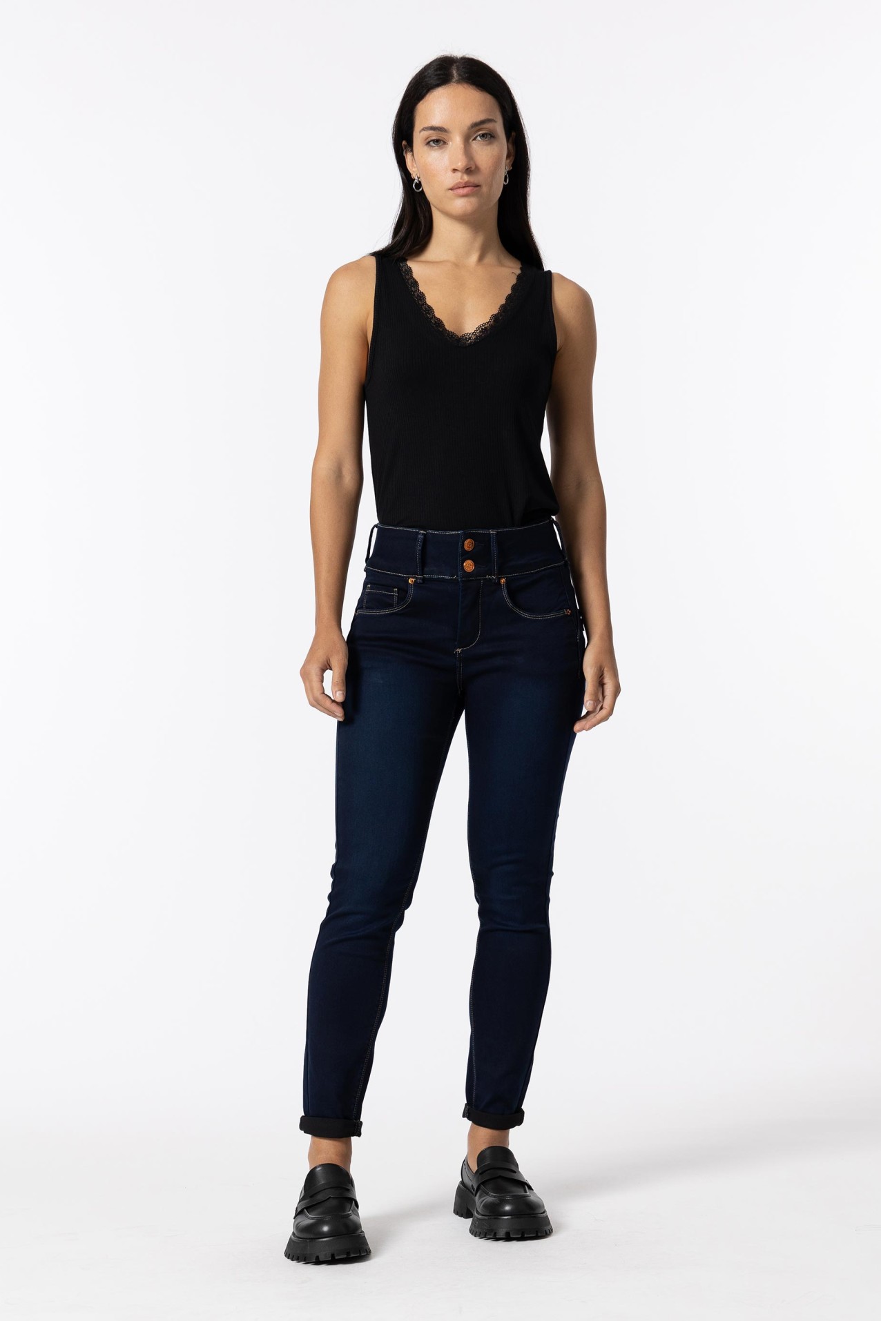 Jeans Double-up Skinny Cintura Alta