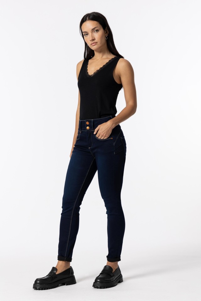 Jeans Double-up Skinny Tiro Alto Jeans Double-up Skinny Tiro Alto