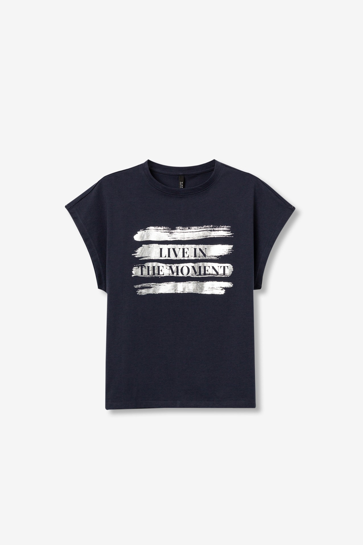 Camiseta con Estampado Metalizado