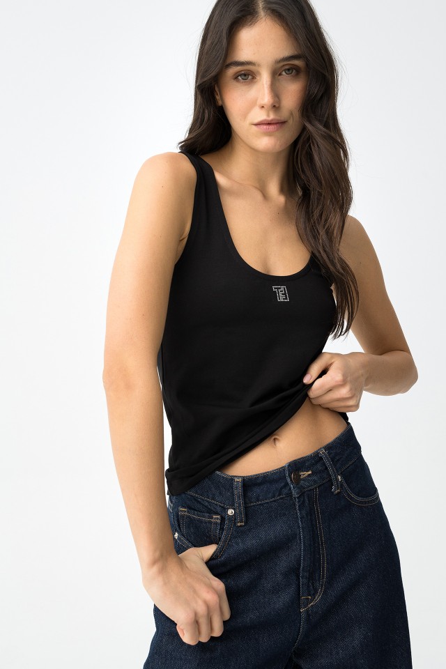 Black Fitted Tank Top