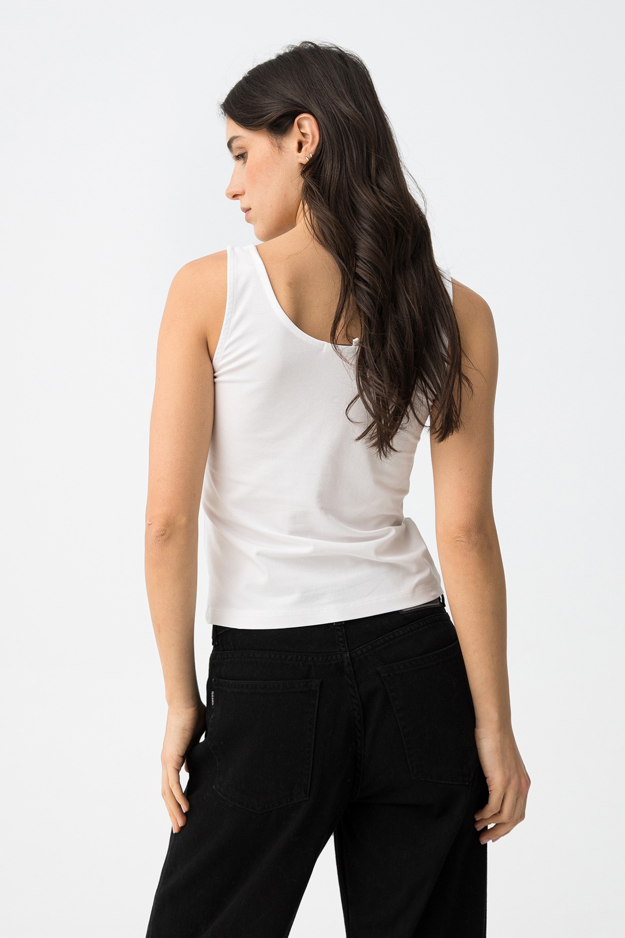 White Fitted Minimalist Top