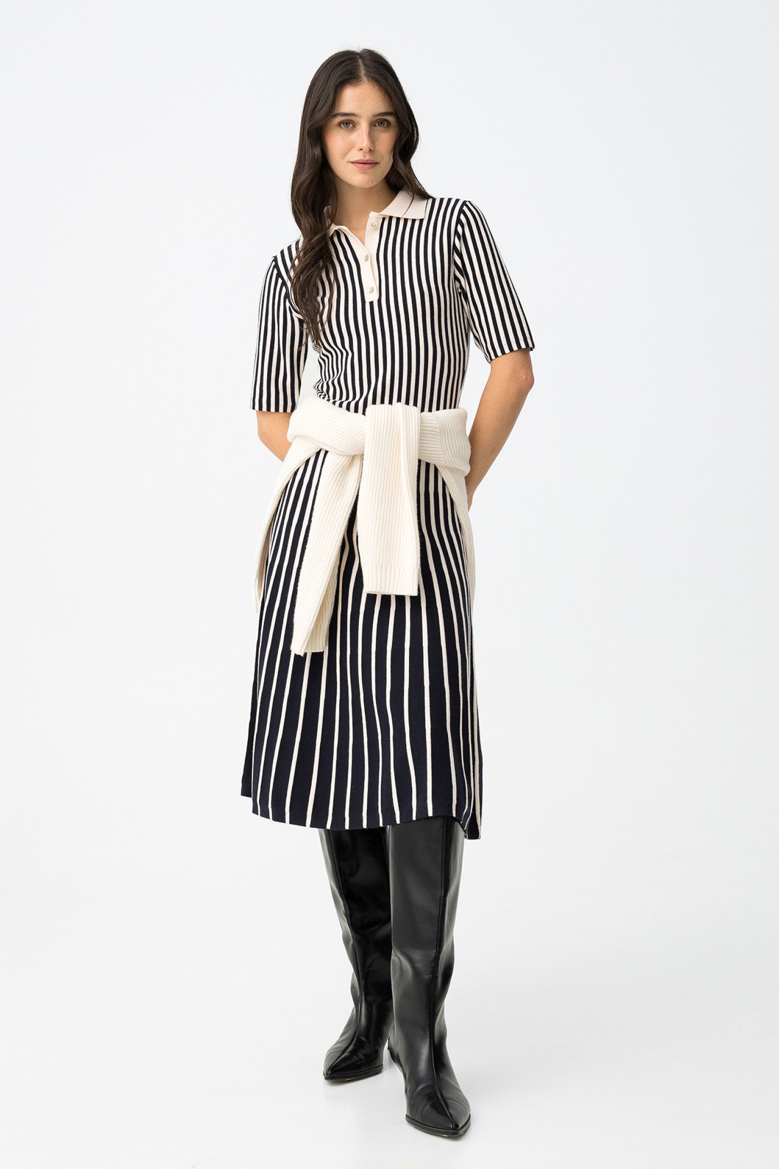 Vestido tricot azul slim