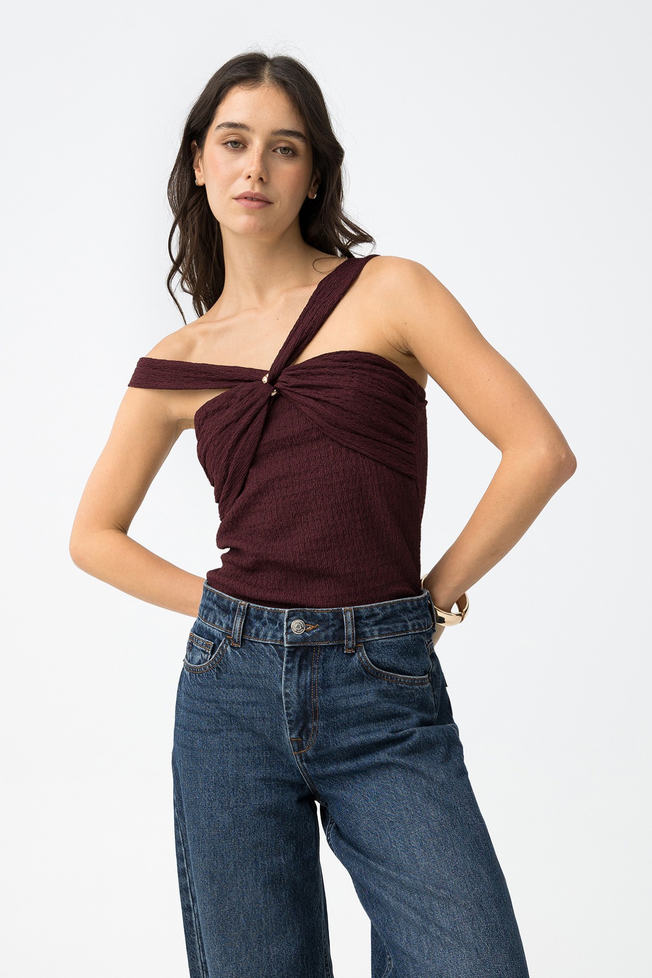 Asymmetric Burgundy Top
