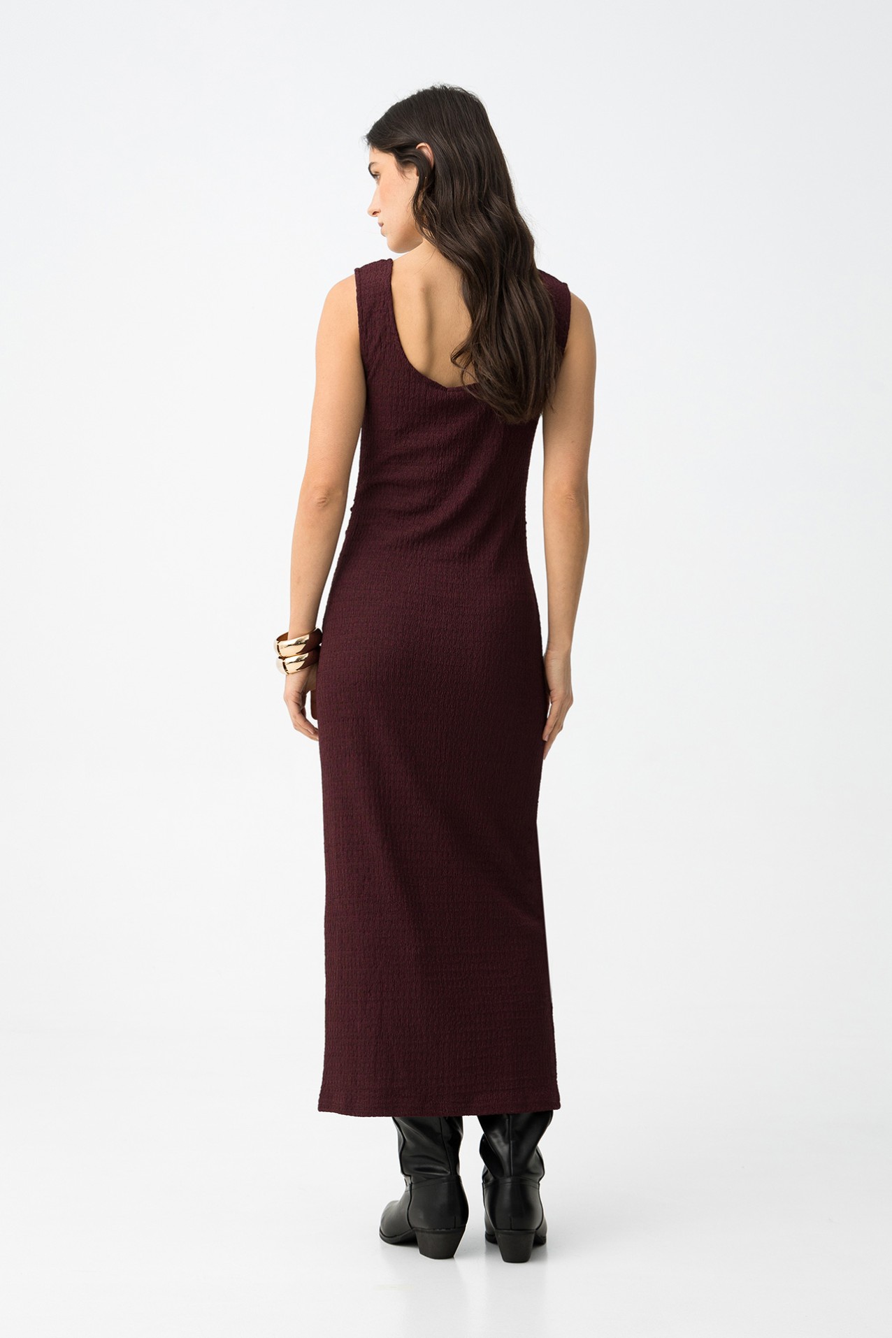 Elegant Maxi Burgundy Dress