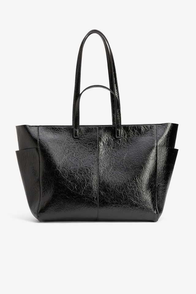 Black Shopper Tote Bag