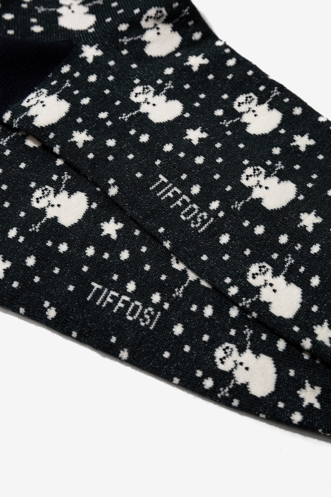 Snowman Print Black Socks