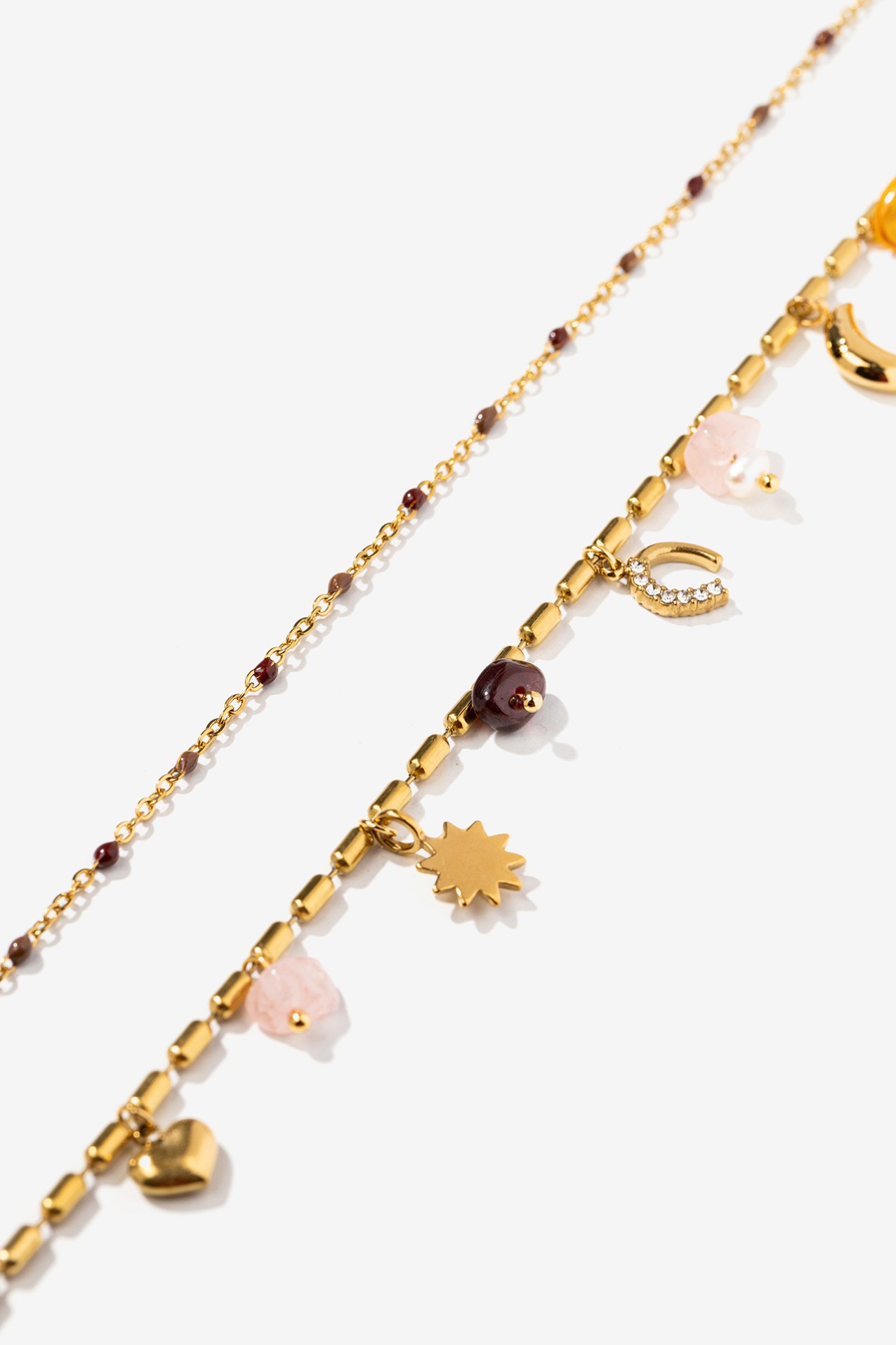 Gold Necklace with Charms