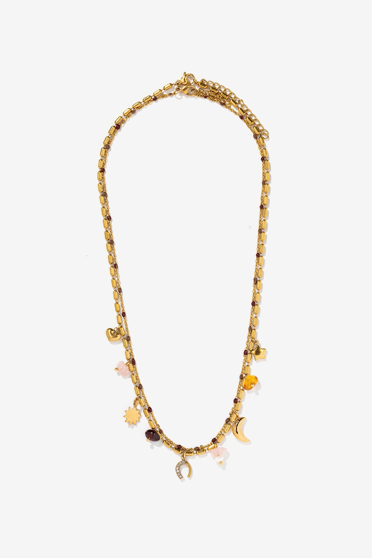 Gold Necklace with Charms