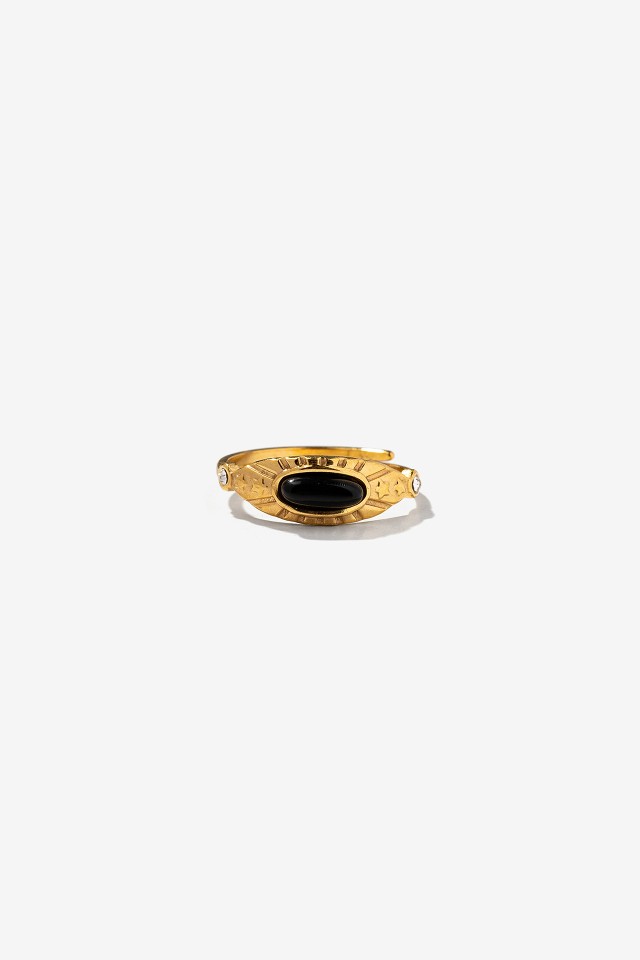 Gold Ring With Black Detail Gold Ring With Black Detail