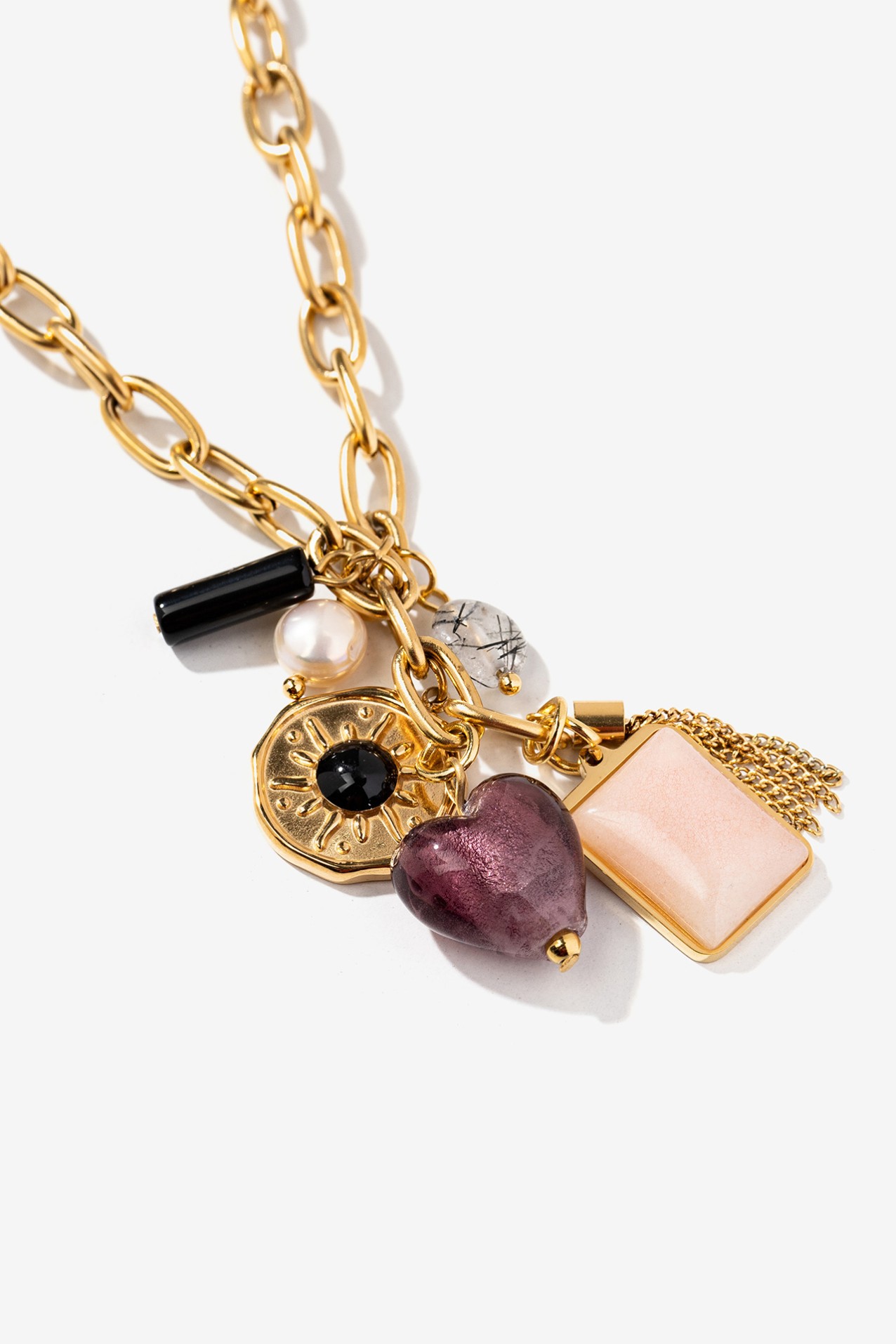 Gold Necklace With Charms