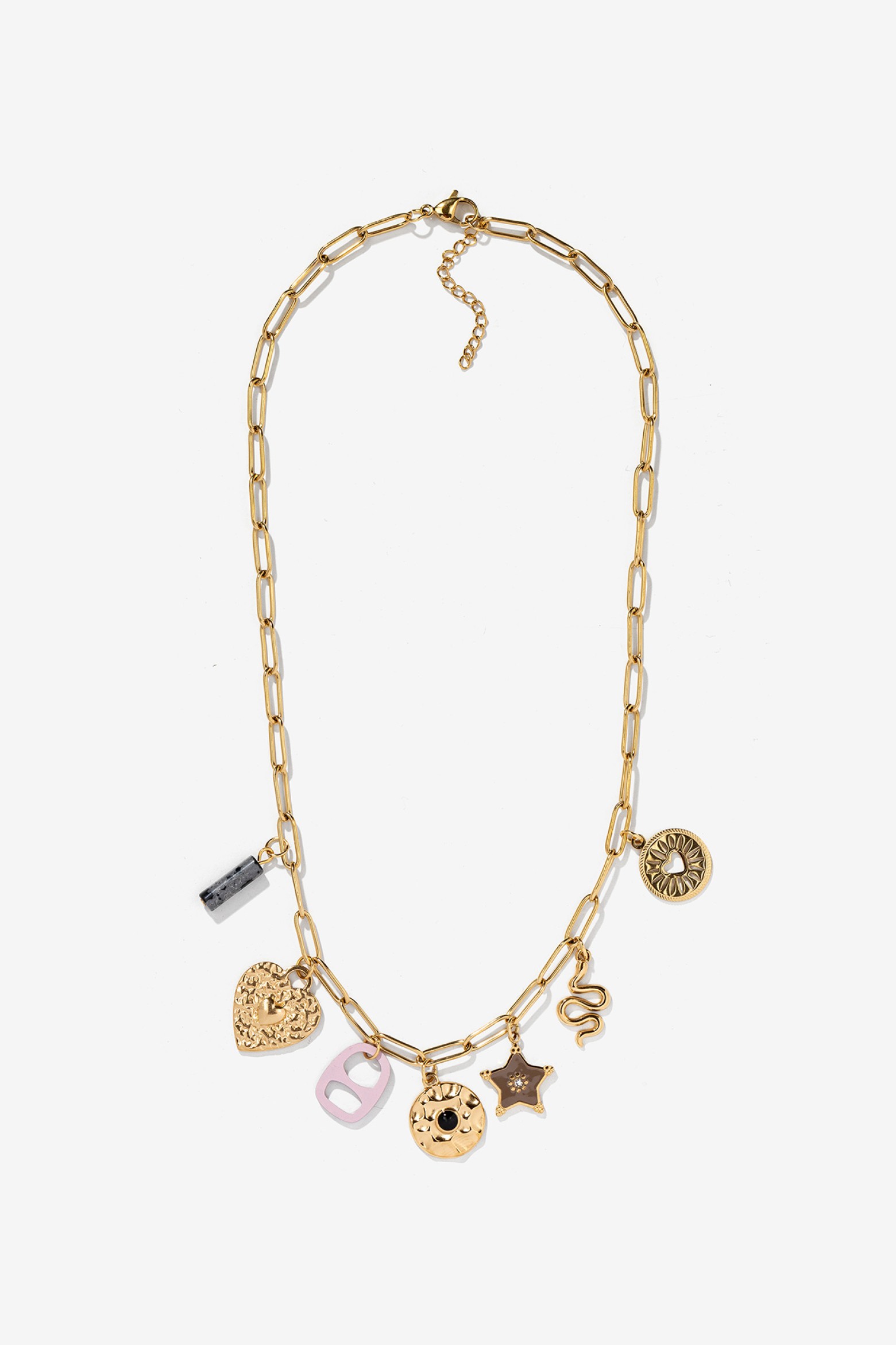 Gold Chain Charm Necklace