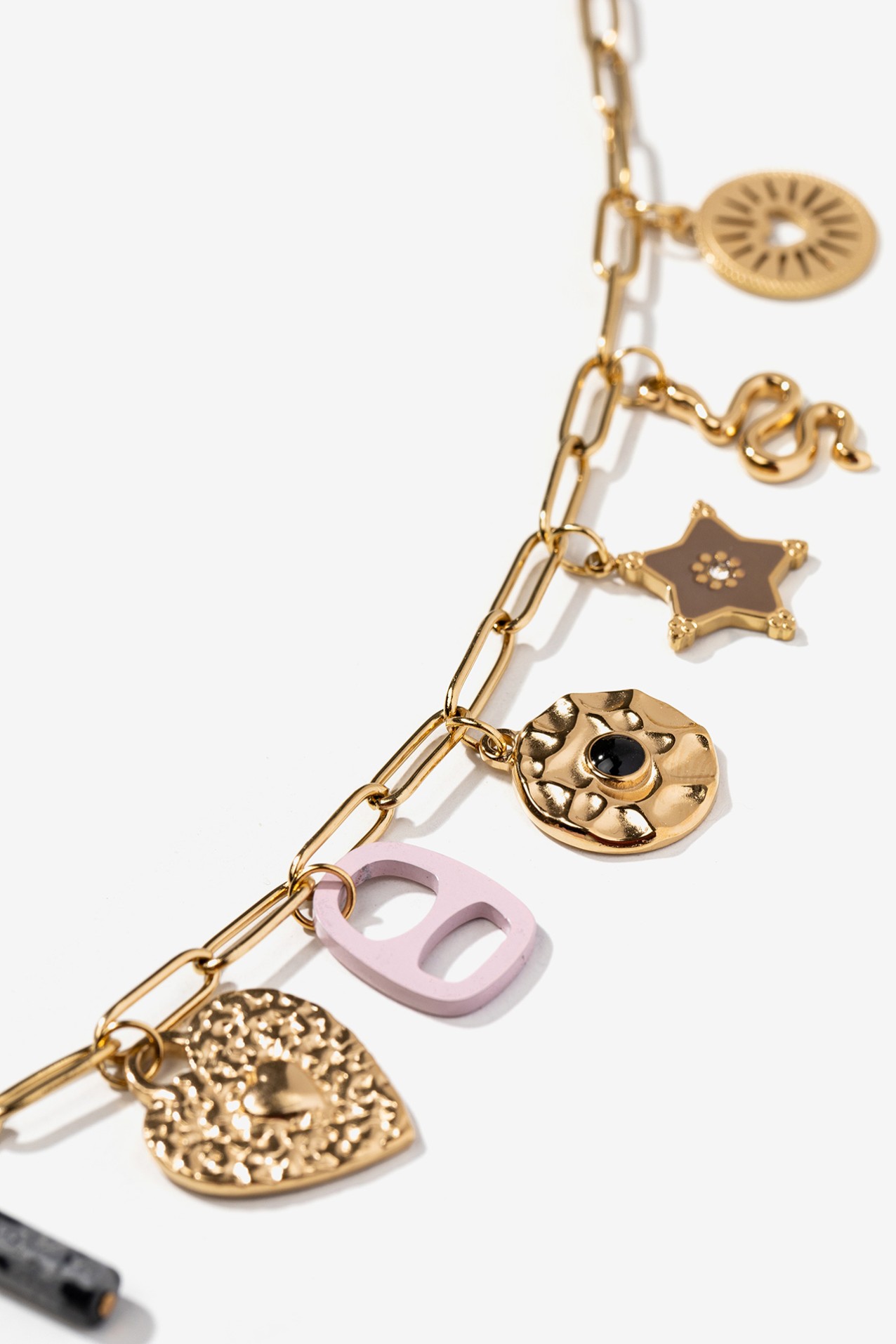Gold Chain Charm Necklace