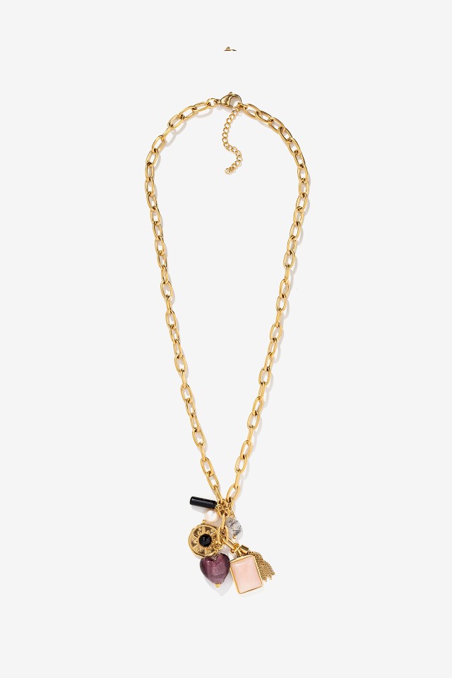 Gold Necklace With Charms