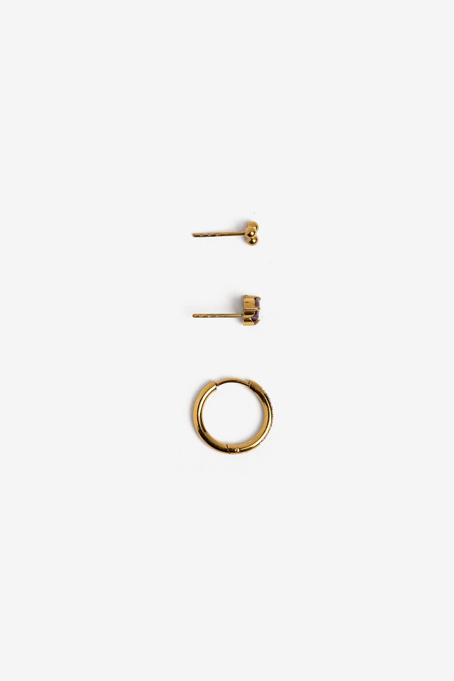 Gold Minimalist Earrings Set