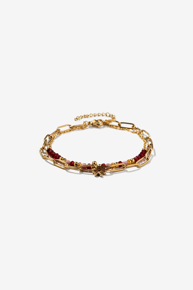 Gold Bracelet with Beads
