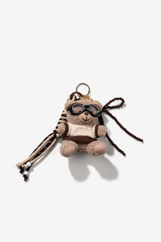 Porta-chaves urso bege