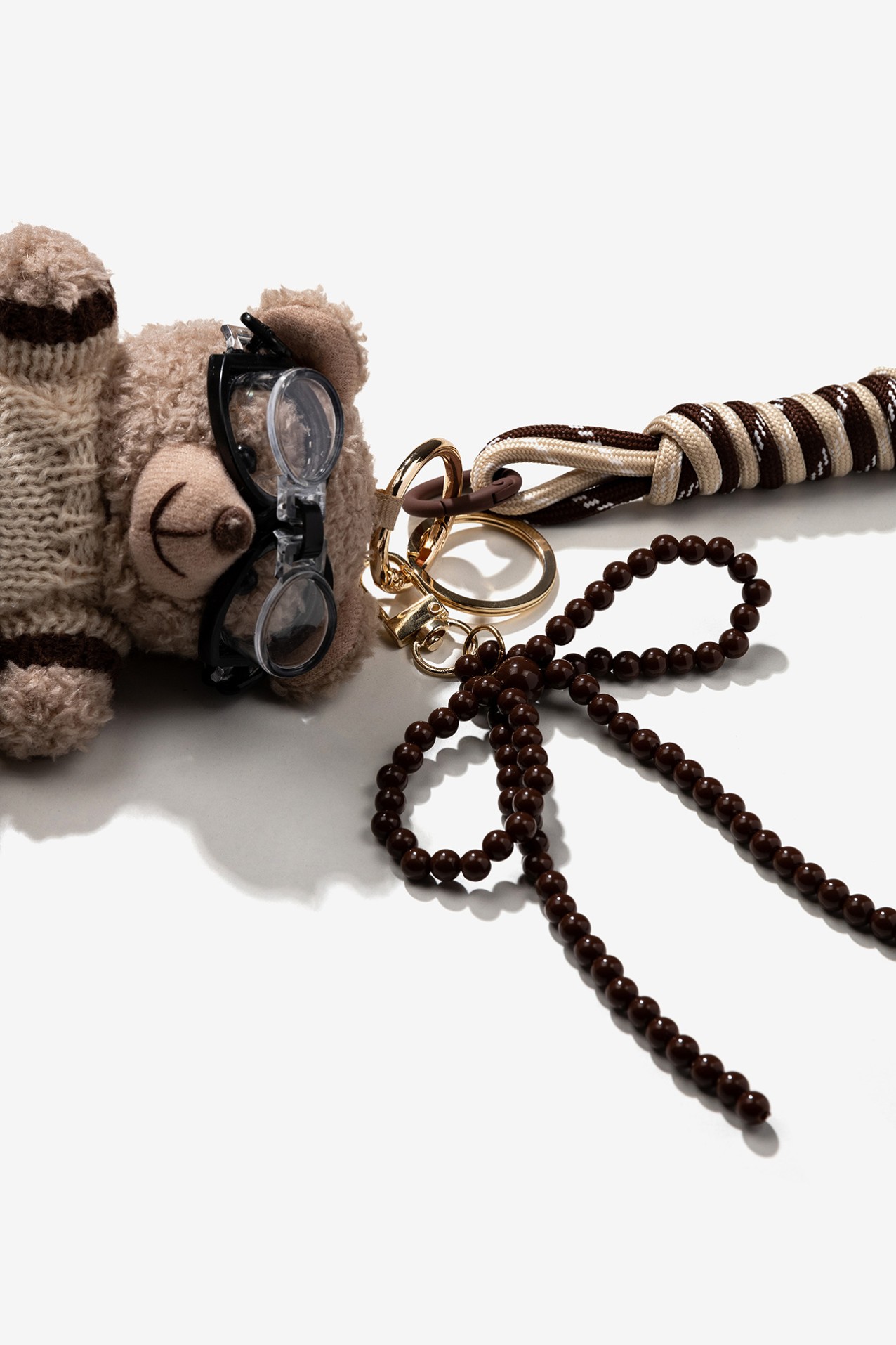 Porta-chaves urso bege