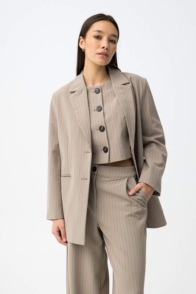 Beige Relaxed Blazer