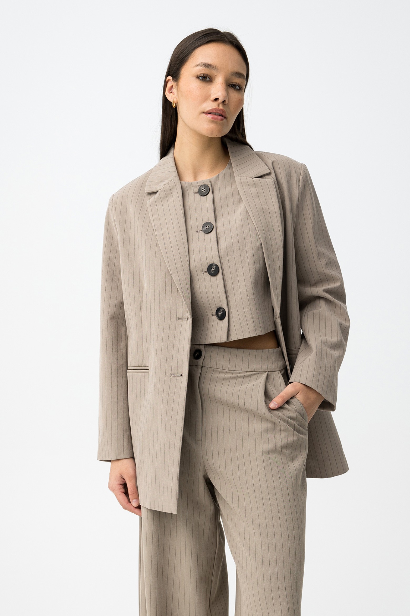 Beige Relaxed Blazer