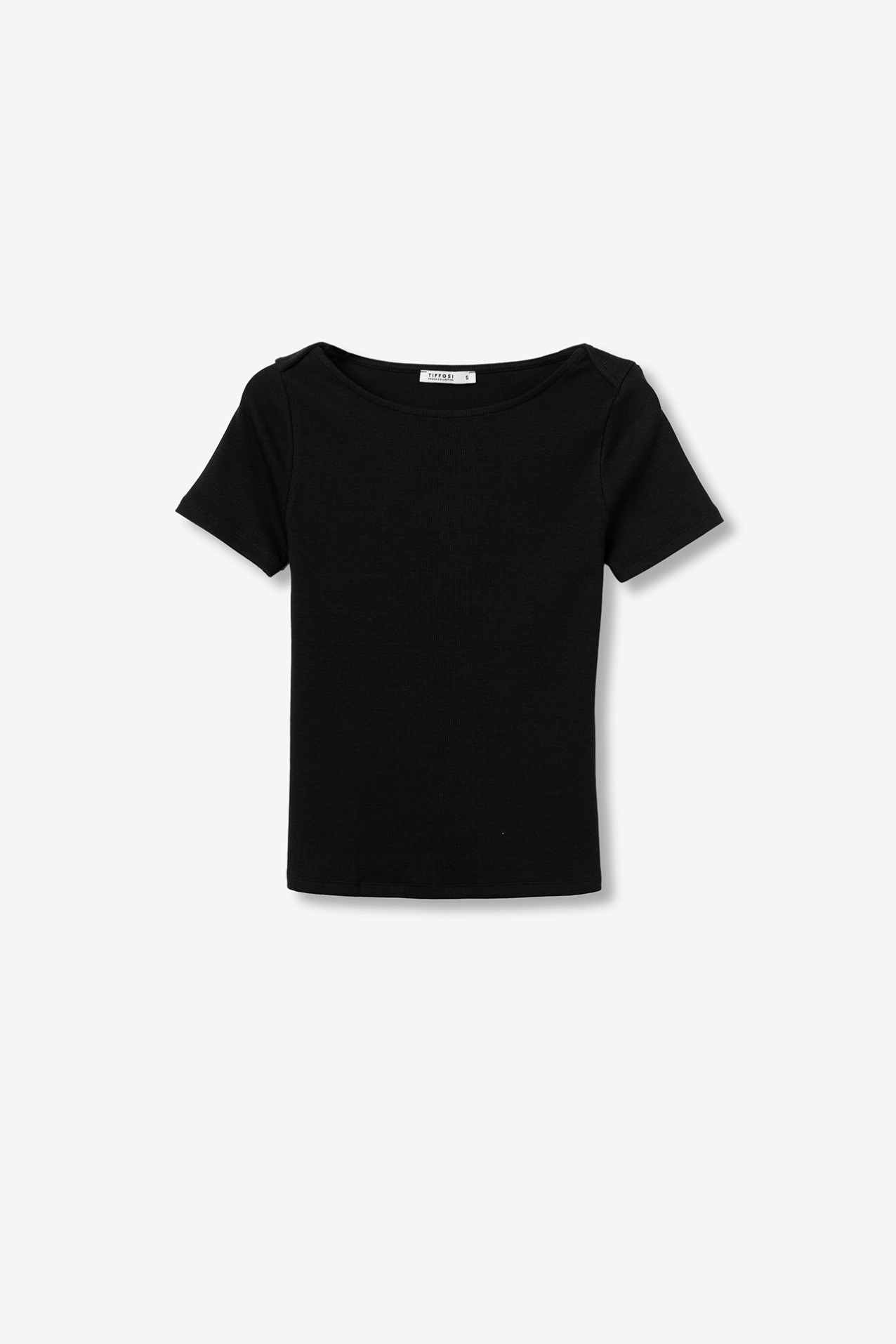 Camiseta negra slim manga corta