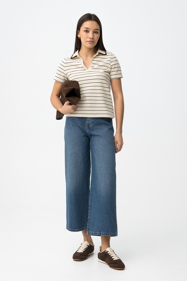 Cropped Wide Leg Jeans
