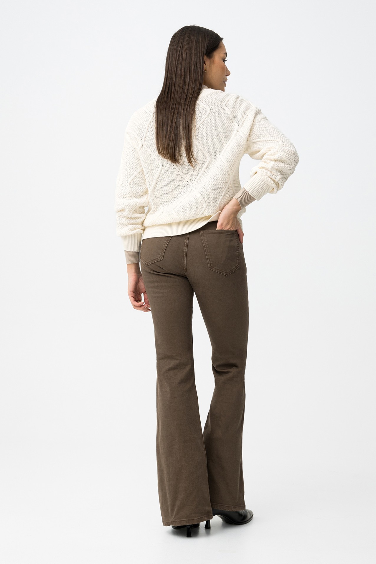 Pantalones de campana marrones