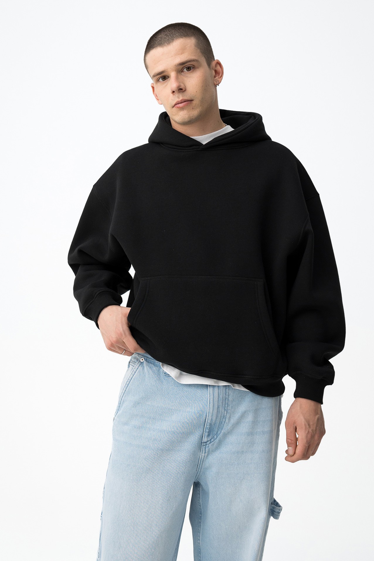 Hoodie Preto Boxy