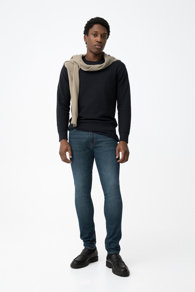 Jeans Slim Azul Escuro