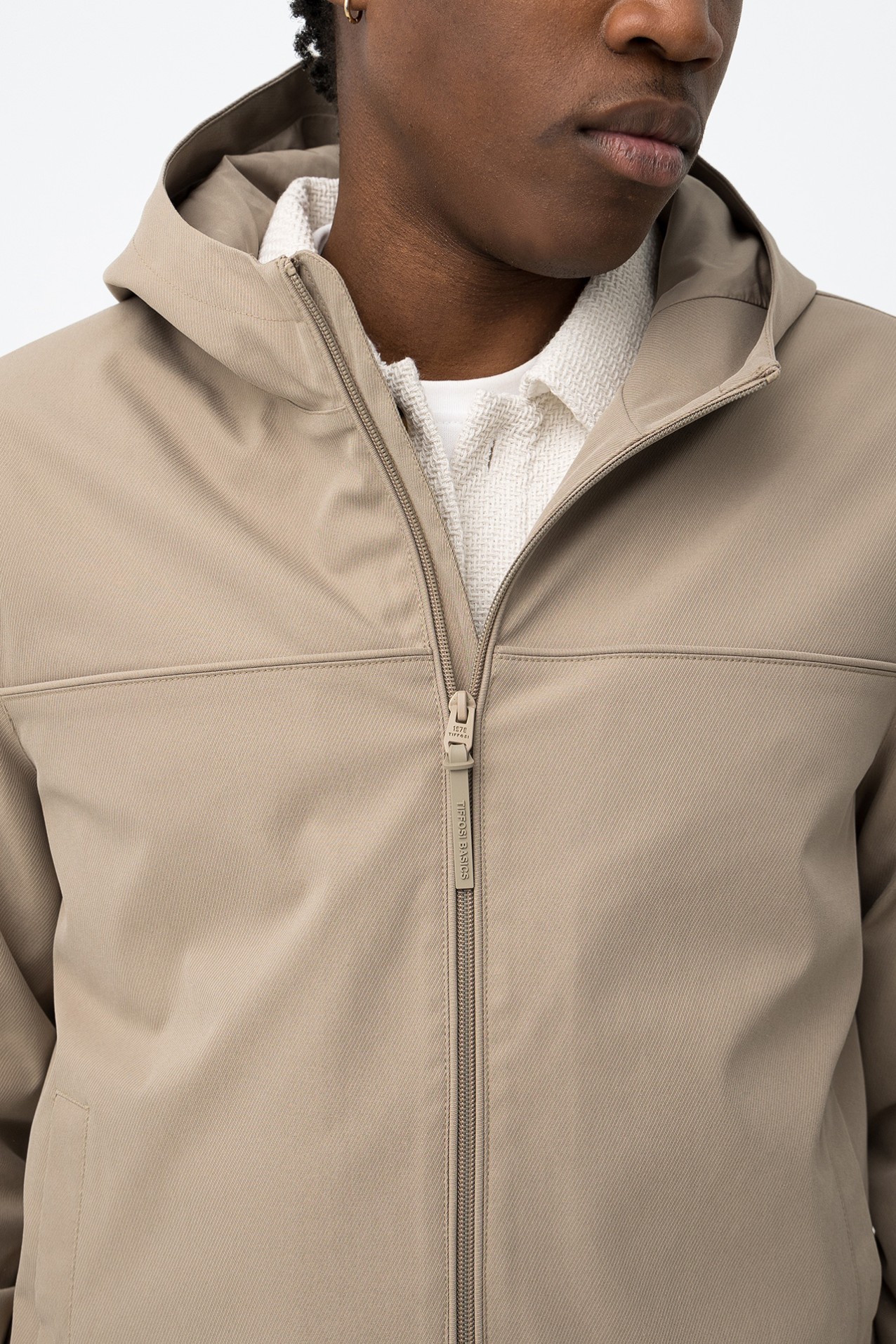 Beige Hooded Jacket