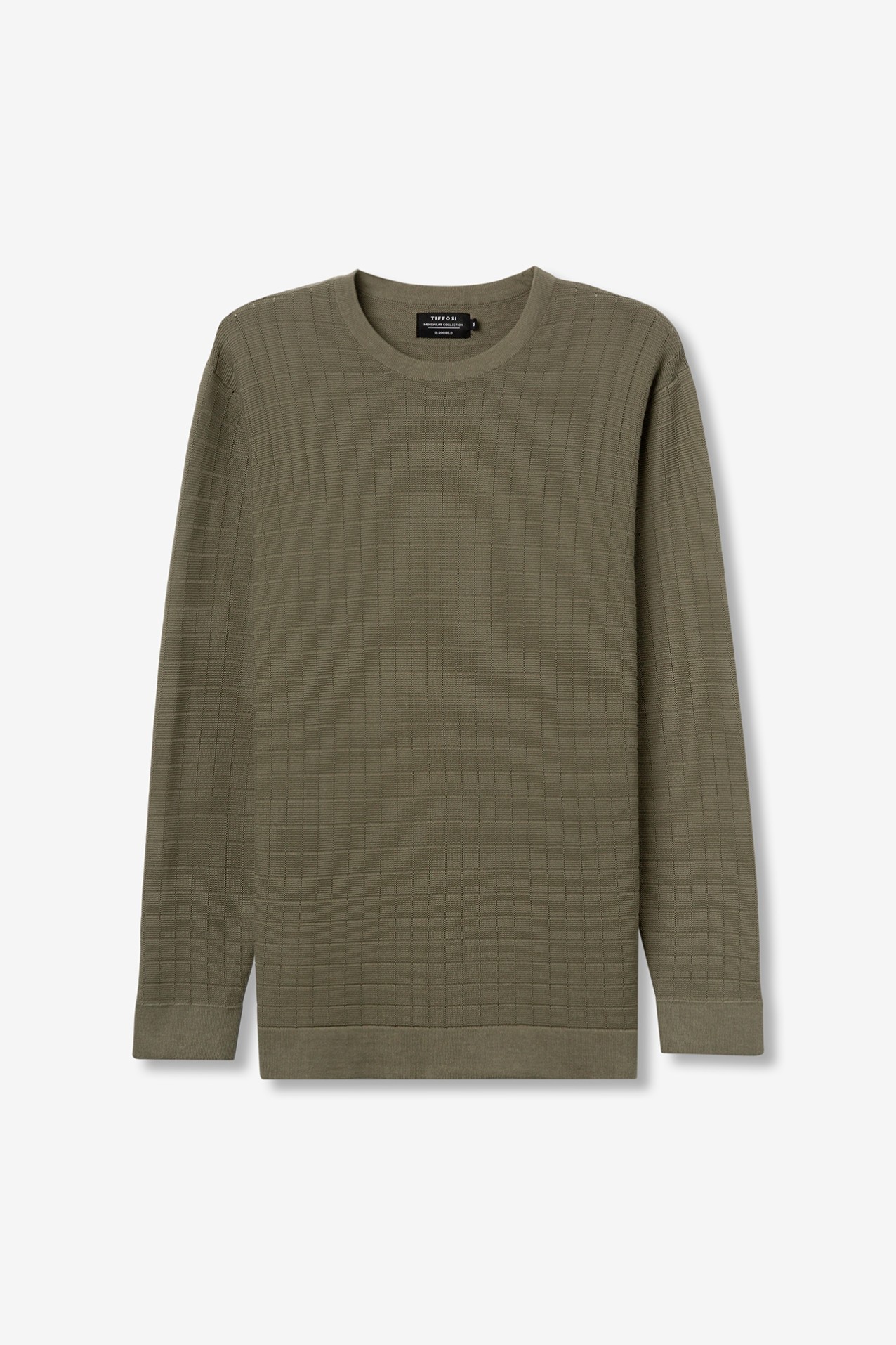 Green Textured Knit Sweater