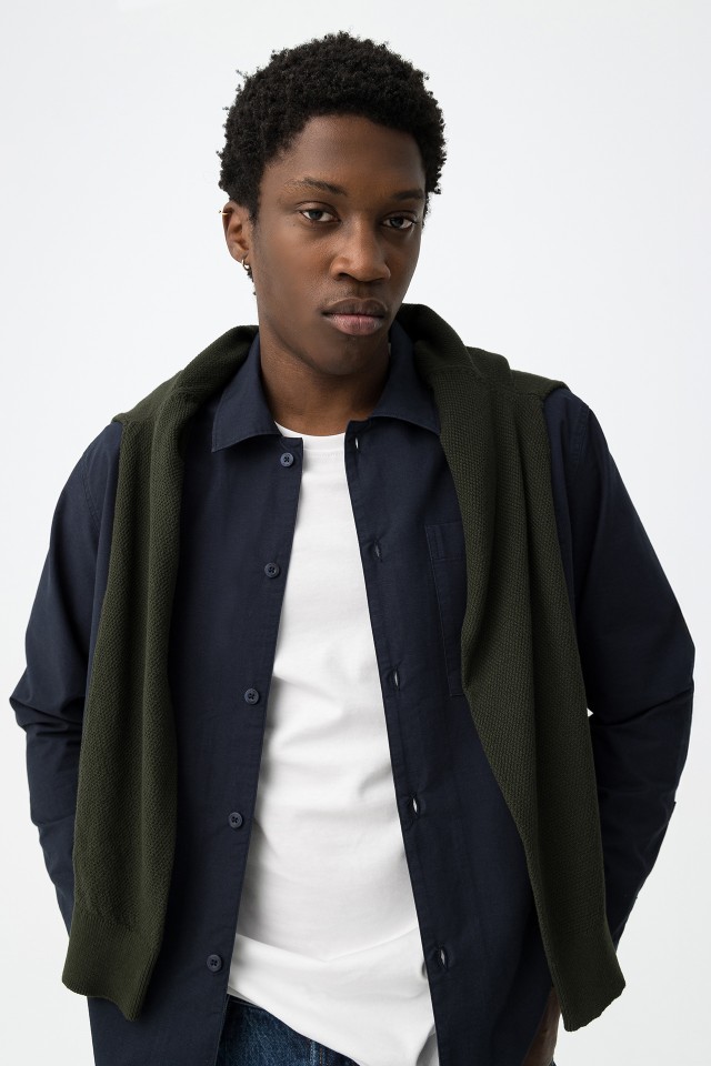 Relaxed Fit Blue Shirt