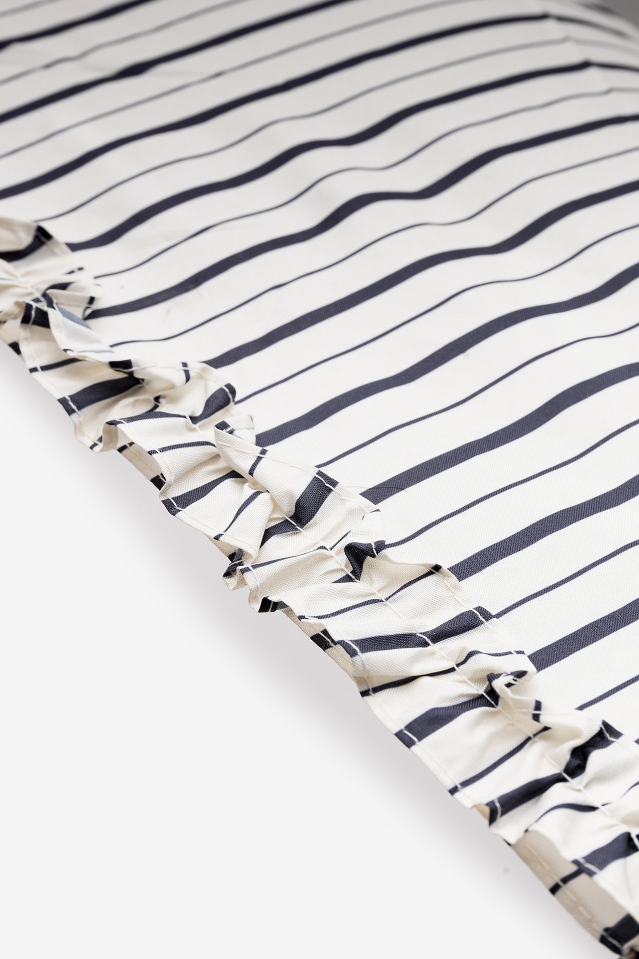 Striped Frilled Compact Umbrella
