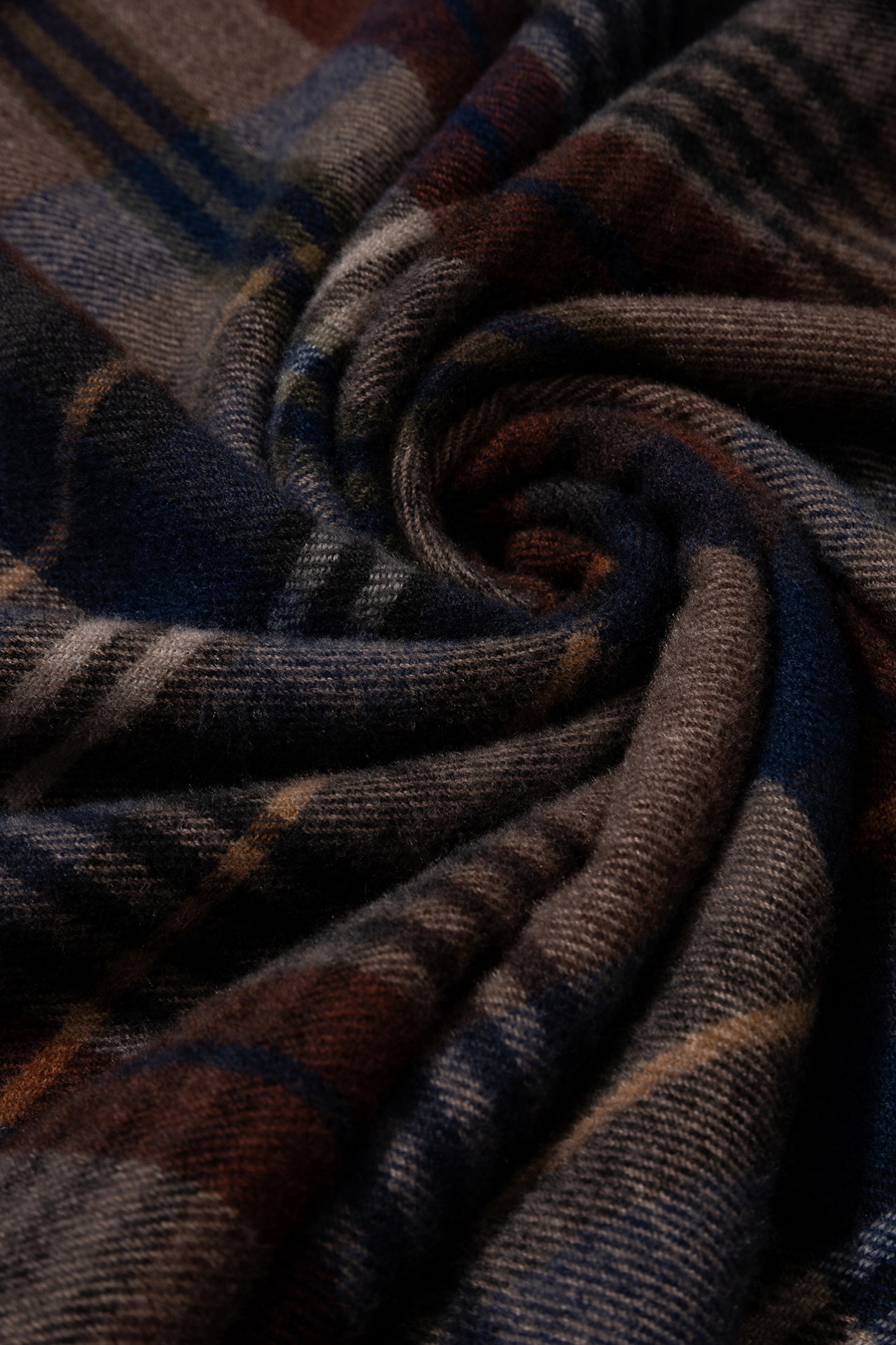 Brown Printed Knitted Scarf