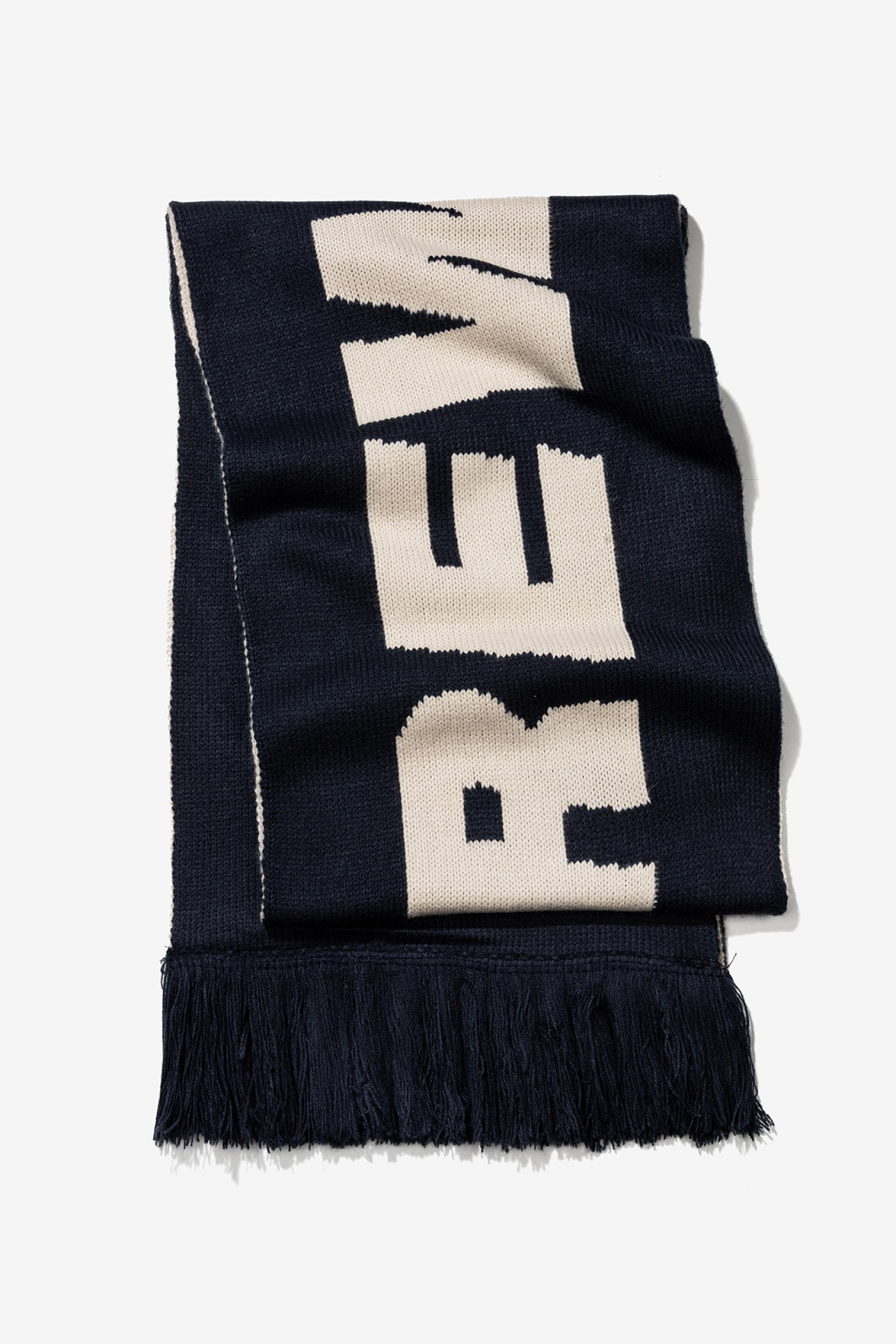 Navy Blue Lettered Scarf