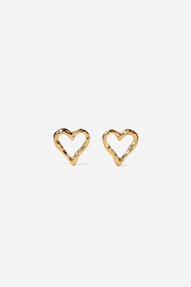 Gold Open Heart Earrings