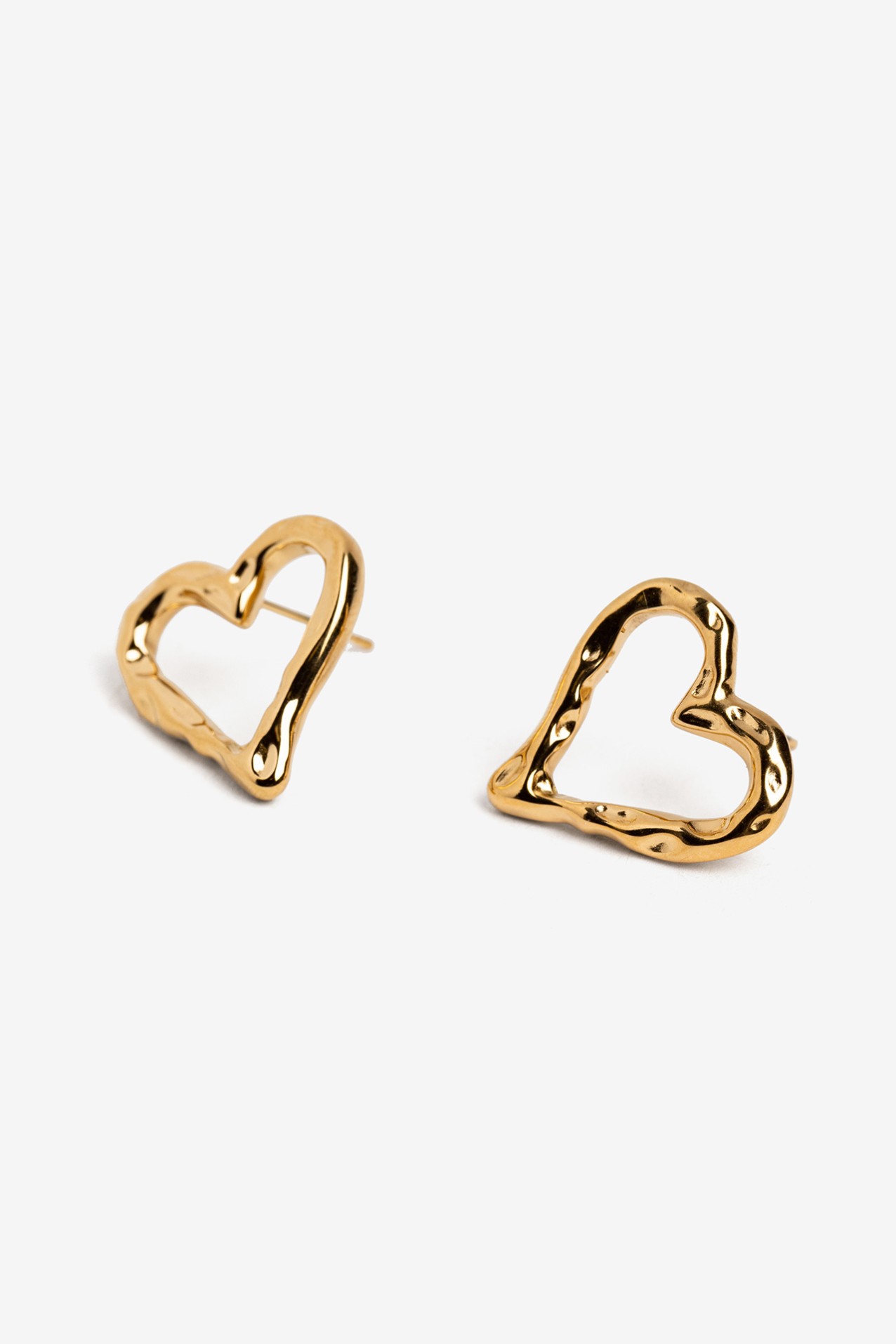 Gold Open Heart Earrings
